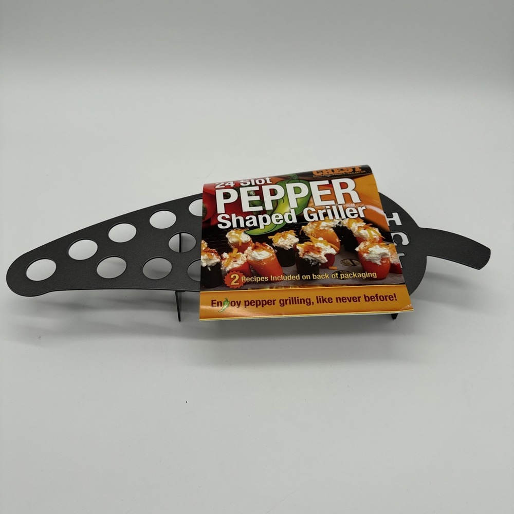 NEW JALAPENO GRILLER 24 poppers, peppers Grill, Bake, Smoke, BBQ. Pepper Shaped.